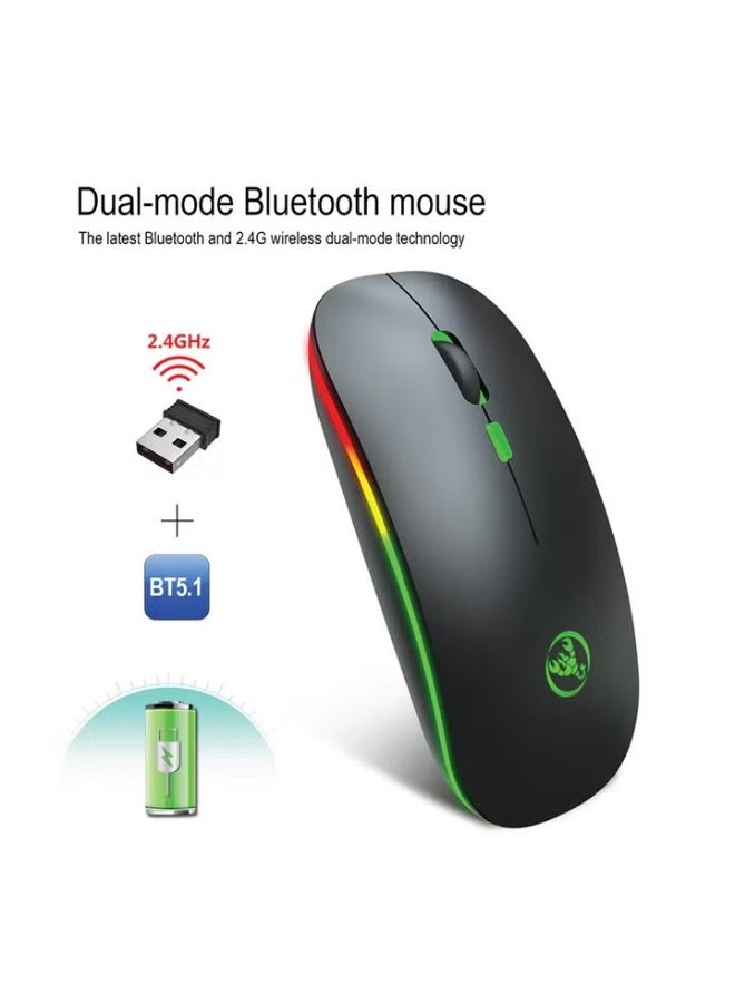 T18 Dual Mode Wireless Mouse Black - Image 3