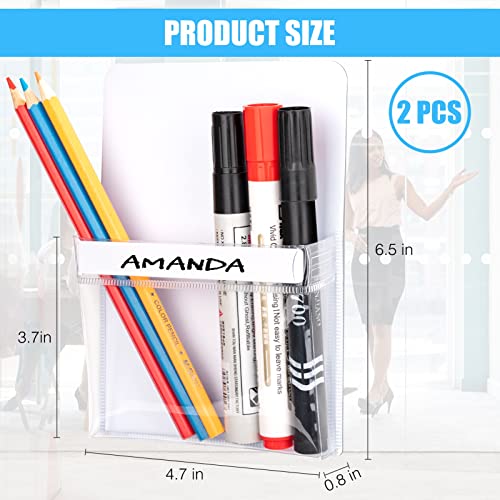 CHUNNIAO Magnetic Pencil Holders,Whiteboard Accessory with Strong Magnets, Storage Pen Pocket for Your Fridge, School Locker, Office Cabinets, 2 Pack - Image 2