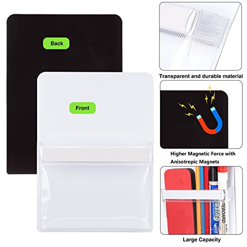 CHUNNIAO Magnetic Pencil Holders,Whiteboard Accessory with Strong Magnets, Storage Pen Pocket for Your Fridge, School Locker, Office Cabinets, 2 Pack - Image 3