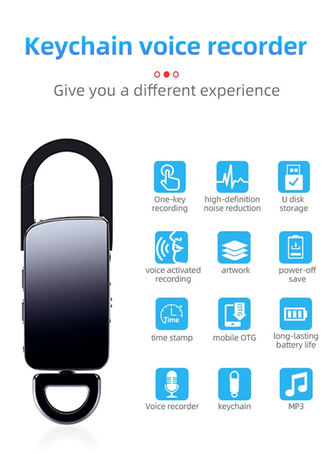 Audio Recorder with 64GB Storage, Triple Noise Reduction, Voice Activation, and Playback - Ideal for Classes, Meetings, and Speeches - Records up to 768 Hours - Image 2