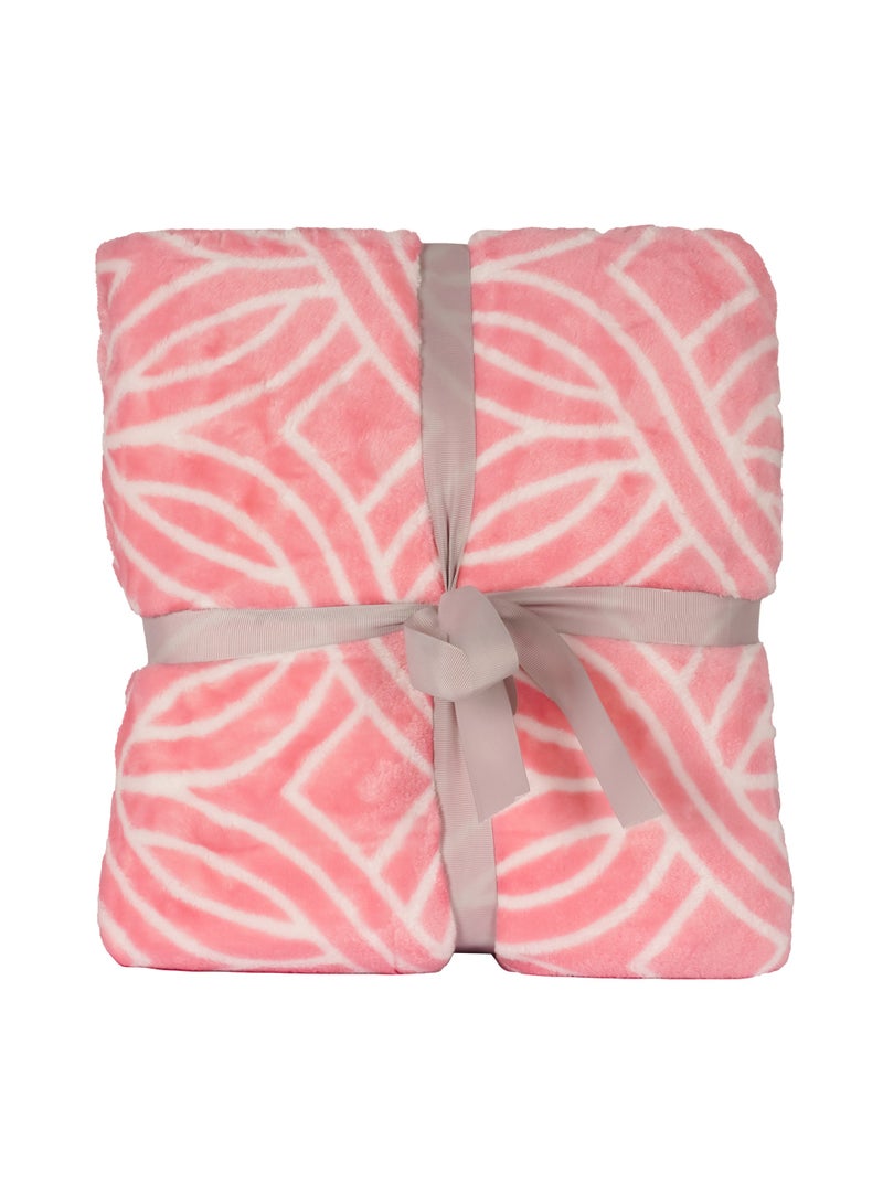 Elega Decor Flannel Blanket – Double (200x220 cm) – Geometric Print | Ultra-Soft, Premium Quality Brushed Polyester - Image 4
