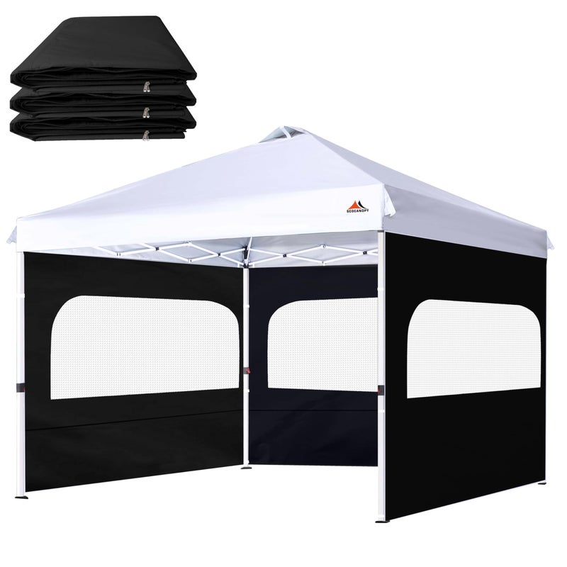 SCOCANOPY Sidewall for 10x10 Canopy Frame with Mesh Window and Zipper, 3 Pieces Sunwalls Only, (Black) - Image 1