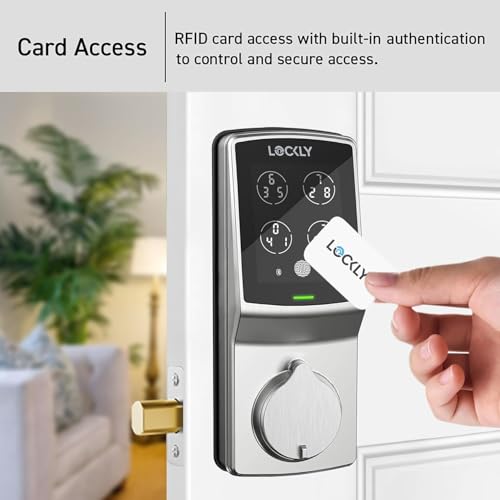 Lockly Secure Plus, RFID Card Smart Lock, Keyless Entry Door Lock, Smart Locks for Front Door, PIN Genie® Keypad, 3D Biometric Fingerprint Sensor, Auto Lock Smart Door Lock - Image 3