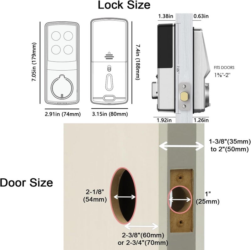 Lockly Secure Plus, RFID Card Smart Lock, Keyless Entry Door Lock, Smart Locks for Front Door, PIN Genie® Keypad, 3D Biometric Fingerprint Sensor, Auto Lock Smart Door Lock - Image 2