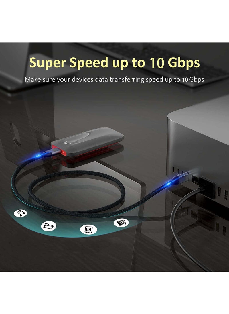 Mi VAZA - كابل Tyep-C إلى Tyep-C USB 3.2 - نقل بيانات بسرعة 10 جيجابت في الثانية - كابل شاشة 4K و8K - كابل مجدول عالي الكثافة - كابل شحن سريع 100 وات متوافق مع iOS iPhone/MacBook/iPad/Android/Samsung - Image 1