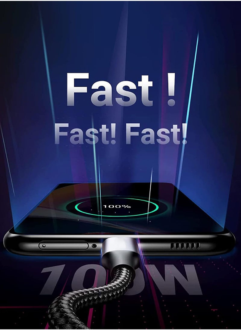 Mi VAZA كابل Tyep-C إلى Tyep-C USB 3.2 - نقل بيانات بسرعة 10 جيجابت في الثانية - كابل شاشة 4K و8K - كابل مجدول عالي الكثافة - كابل شحن سريع 100 وات متوافق مع iOS iPhone/MacBook/iPad/Android/Samsung  - Image 5