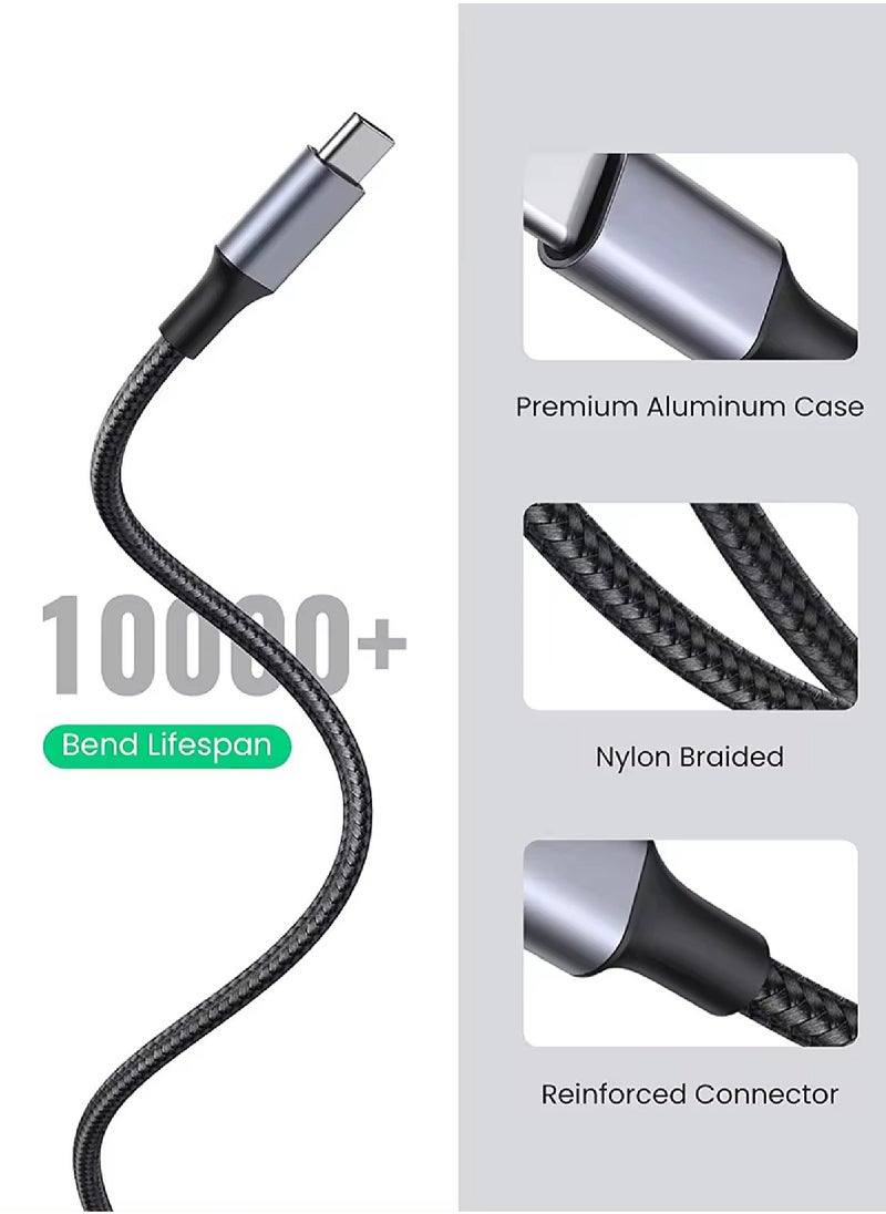 Mi VAZA كابل Tyep-C إلى Tyep-C USB 3.2 - نقل بيانات بسرعة 10 جيجابت في الثانية - كابل شاشة 4K و8K - كابل مجدول عالي الكثافة - كابل شحن سريع 100 وات متوافق مع iOS iPhone/MacBook/iPad/Android/Samsung  - Image 3