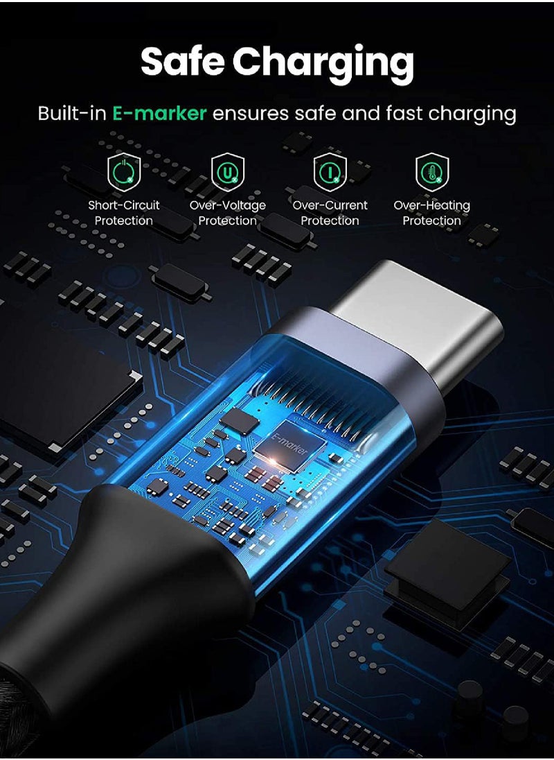 Mi VAZA كابل Tyep-C إلى Tyep-C USB 3.2 - نقل بيانات بسرعة 10 جيجابت في الثانية - كابل شاشة 4K و8K - كابل مجدول عالي الكثافة - كابل شحن سريع 100 وات متوافق مع iOS iPhone/MacBook/iPad/Android/Samsung  - Image 2