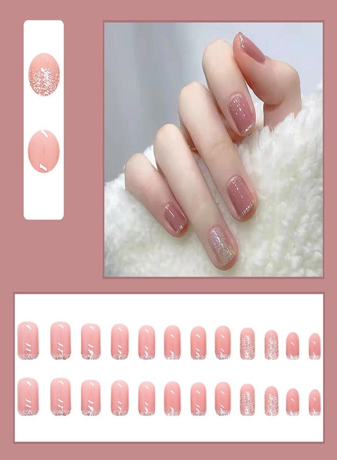 Aeenioy 48 Pieces Press On Nails, Fake Nails Square Shiny Glitter Stick On Nails for Women, Nail Extensions with Nail Glue, Nail Art Kit for Party Wedding Date Prom - Image 5