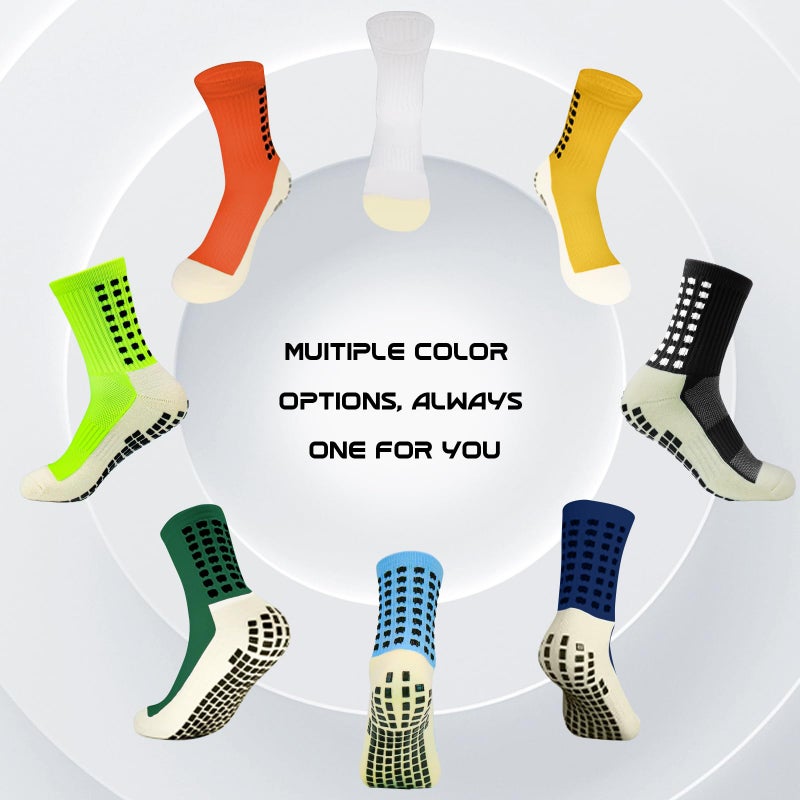 Yufree 4 Pairs Mens Grip Soccer Socks Non Slip Grippy Women Socks for Football Basketball Sports - Image 5