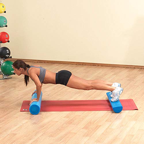Body Solid Body-Solid Tools Half Foam Roller - Ideal for Physical Therapy, Exercise and Balance Training, 1/2 Foam Roller Half Round Design, 36 Inch Length, Blue - Image 3