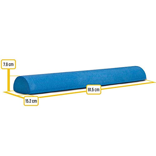 Body Solid Body-Solid Tools Half Foam Roller - Ideal for Physical Therapy, Exercise and Balance Training, 1/2 Foam Roller Half Round Design, 36 Inch Length, Blue - Image 2