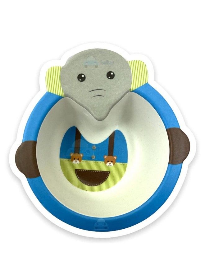 FunBlast وعاء تغذية للأطفال بتصميم فيل مصنوع من ألياف البامبو الصديقة للبيئة؛ أدوات تغذية للأطفال والصغار (متعدد الألوان؛ 1 قطعة) - Image 2