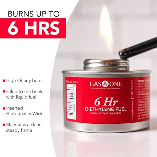 GasOne Gas One 3 Pack 6 Hour Chafing Fuel - Food Warmer for Chafing Dish Buffet Set - Reusable Liquid Safe Fuel With Wick & Lid Opener - Image 4