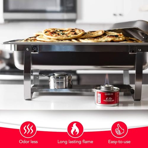GasOne Gas One 3 Pack 6 Hour Chafing Fuel - Food Warmer for Chafing Dish Buffet Set - Reusable Liquid Safe Fuel With Wick & Lid Opener - Image 5