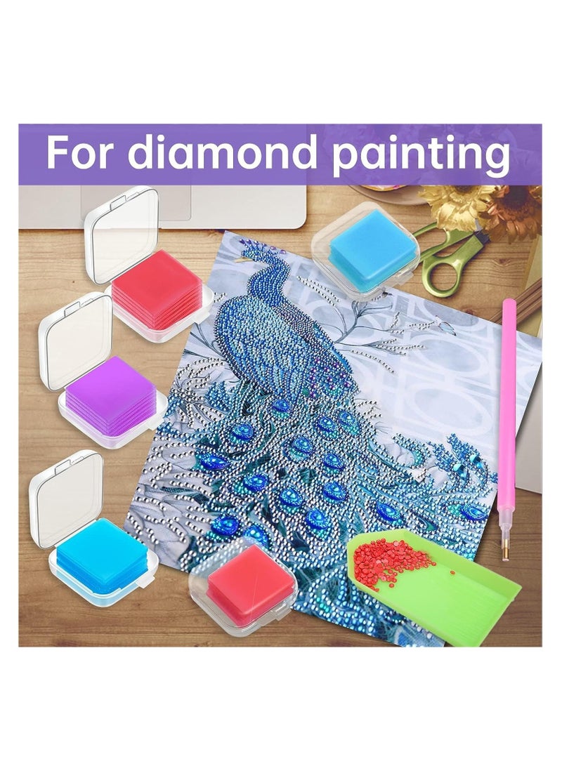 SYOSI DIY Diamond Painting Glue Clay Set - 108 Pieces with Organizer Box - Embroidery Cross Stitch Drilling Mud - Diamond Painting Wax Tool Kit - 3 Colors Glue Clay for Accessories - 2.5 x 2.5 cm  - Image 3