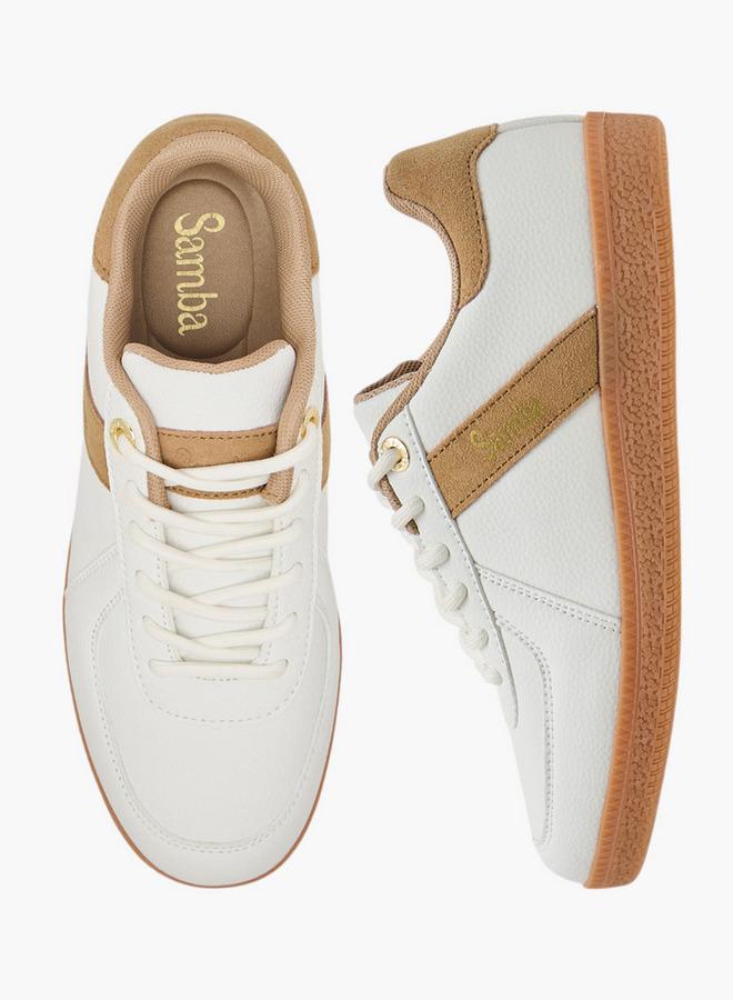 SAMBA Womens' Panelled Lace-Up Sneakers - Image 2