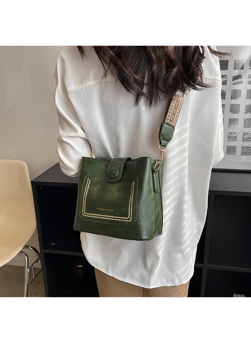 REOCLE Women's Crossbody Bag Soft Washed Leather Multi Pocket Shoulder Bag Cross Body Purses Multi-use Bag with Wide Shoulder Belt - Image 3