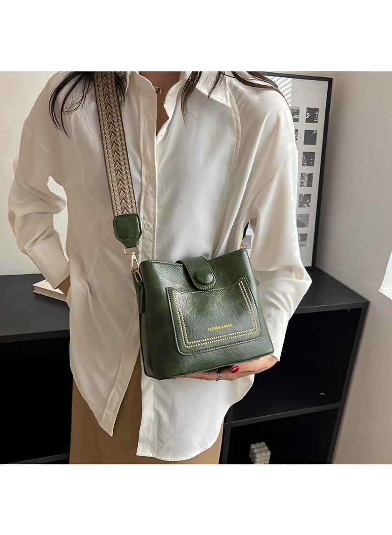 REOCLE Women's Crossbody Bag Soft Washed Leather Multi Pocket Shoulder Bag Cross Body Purses Multi-use Bag with Wide Shoulder Belt - Image 4