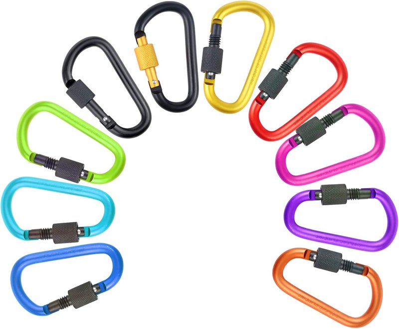 Aluminum Carabiner: 1 Black Sturdy Alloy Clip - Eye-catching Colorful Design Keychain for Outdoor Camping Hiking Travel Household Use - Image 5