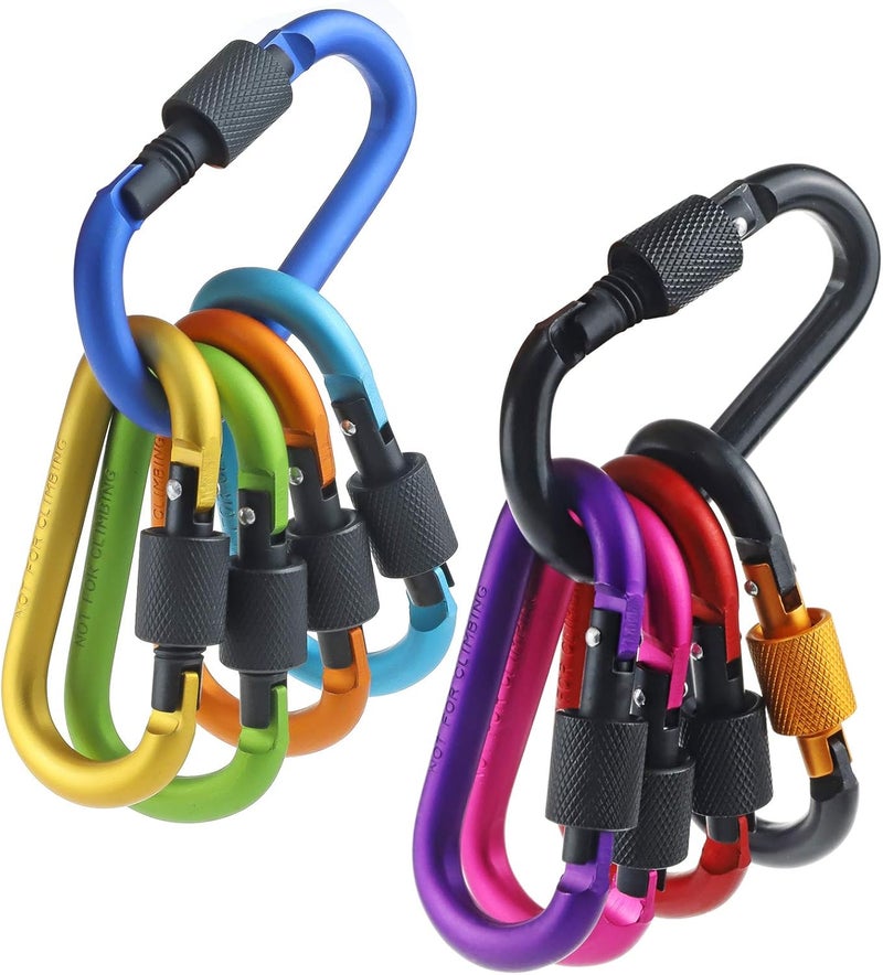 Aluminum Carabiner: 1 Black Sturdy Alloy Clip - Eye-catching Colorful Design Keychain for Outdoor Camping Hiking Travel Household Use - Image 4
