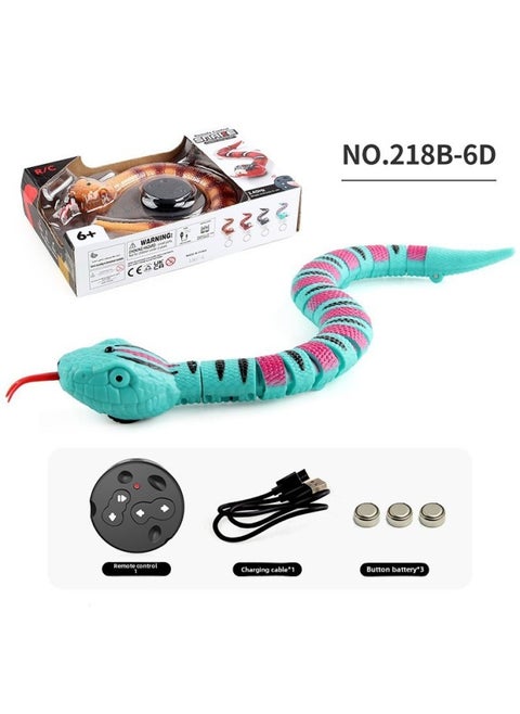 Children's Funny Remote Control Snake Cobra Remote Control Mouse Electronic Pet Infrared Remote Control Simulation Electric Toy-color:218B-6D Rattlesnake Blue Green 218g-Specifications:Support Labeling And Qualification Reports