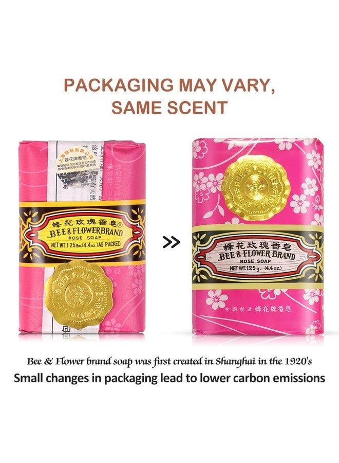 Bee & Flower Soap Bar Rose Soap Moisturizing Bath Bar Soap Nourishes Your Skin 4.4 oz(Pack of 4) - Image 2