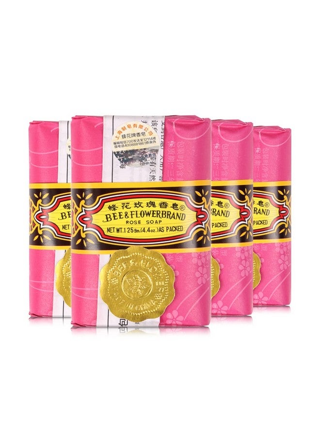 Bee & Flower Soap Bar Rose Soap Moisturizing Bath Bar Soap Nourishes Your Skin 4.4 oz(Pack of 4) - Image 1