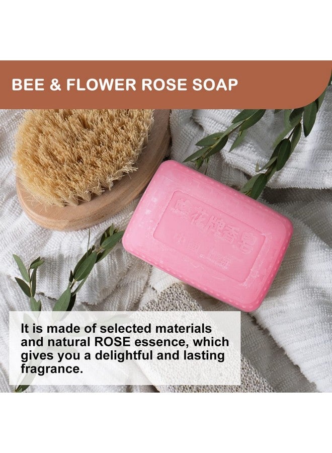 Bee & Flower Soap Bar Rose Soap Moisturizing Bath Bar Soap Nourishes Your Skin 4.4 oz(Pack of 4) - Image 3