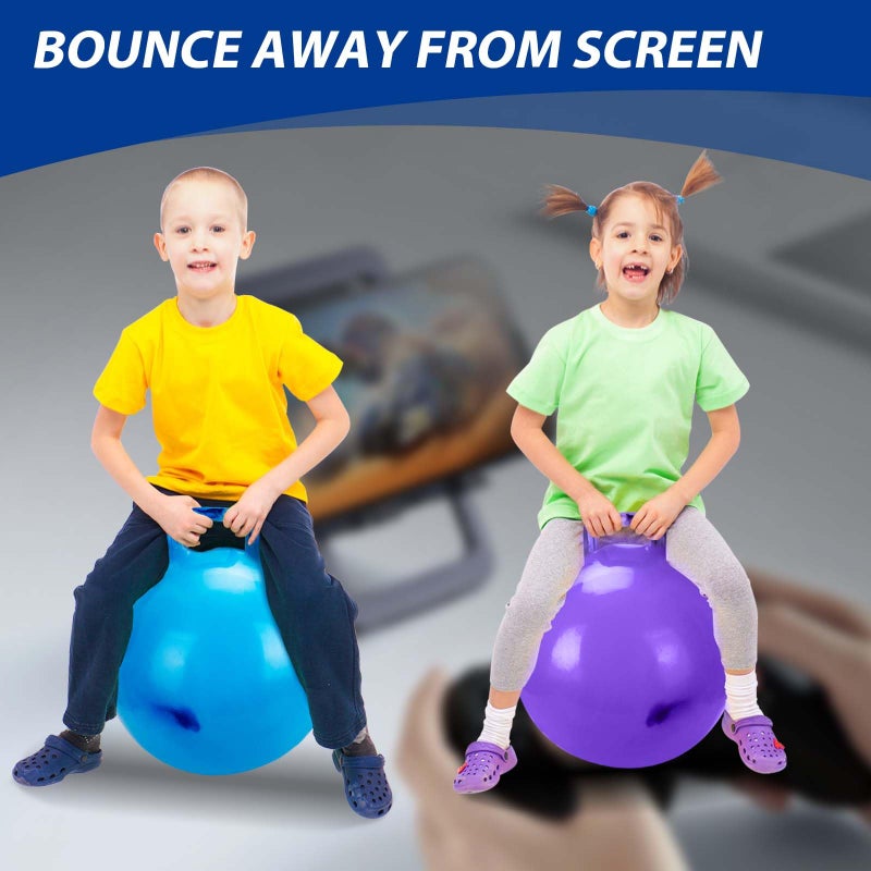Willingfun Hopper Ball 2 Pack with Air Pump, 18 Inch Bounce Balls with Handles for Kids, Best Gift for Ages 3 4 5 6 7 8 Boys and Girls, Toys for Ages 3-10, Ride on Toys for Kids 4-8, Hopper Toy - Image 5
