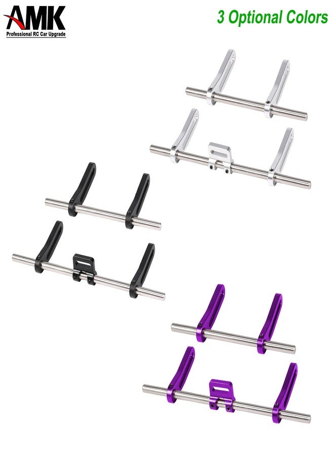 AMK Adjustable 1/10 Scale Bumper Mount Front Rear, Metal Bumper Kit with Modular Fairlead D-ring Tow Strap for RC Crawler Axial SCX10 Element Enduro Gen7 Gen8 TRX6 TRX4 Upgrades (Purple) - Image 4