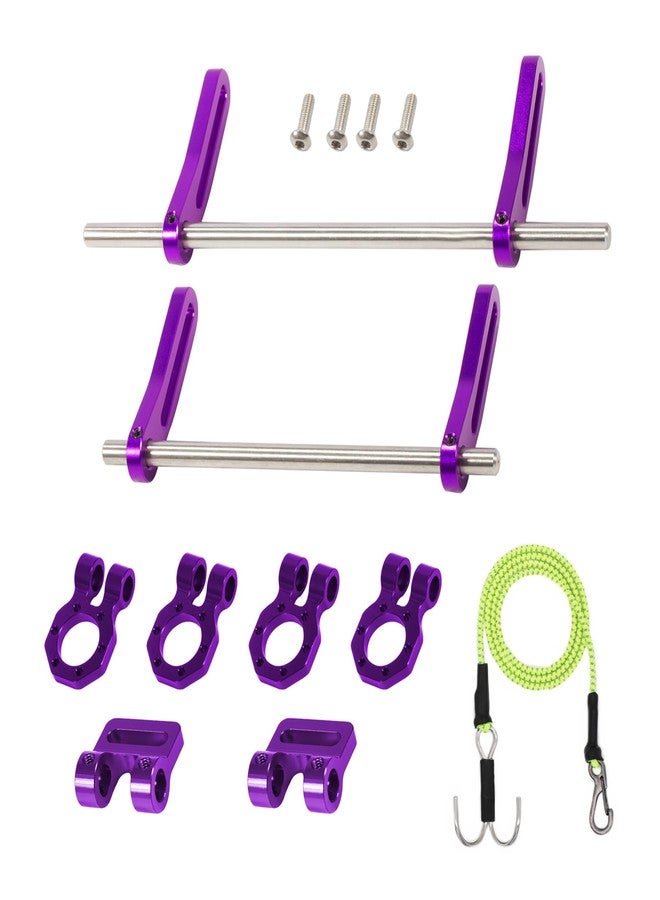 AMK Adjustable 1/10 Scale Bumper Mount Front Rear, Metal Bumper Kit with Modular Fairlead D-ring Tow Strap for RC Crawler Axial SCX10 Element Enduro Gen7 Gen8 TRX6 TRX4 Upgrades (Purple) - Image 1