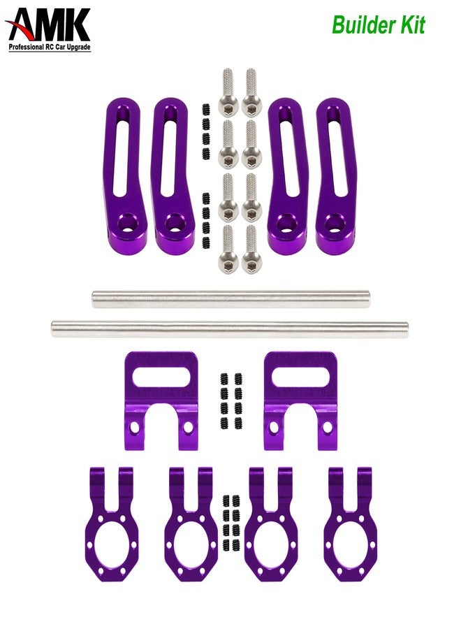 AMK Adjustable 1/10 Scale Bumper Mount Front Rear, Metal Bumper Kit with Modular Fairlead D-ring Tow Strap for RC Crawler Axial SCX10 Element Enduro Gen7 Gen8 TRX6 TRX4 Upgrades (Purple) - Image 3