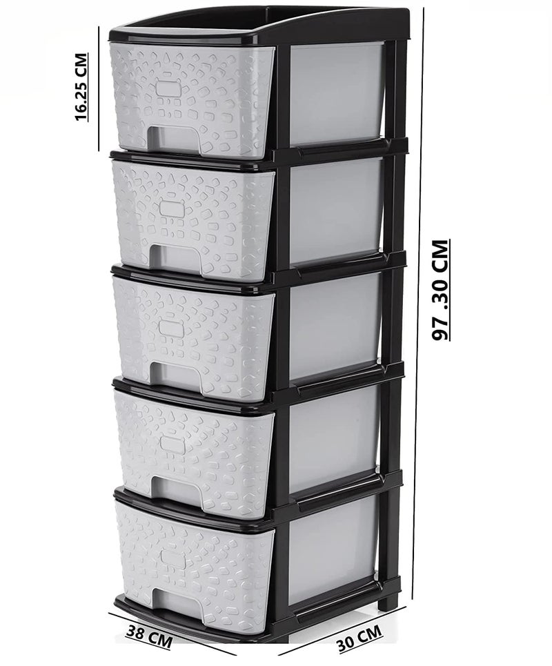 Rylan RYLAN 5XL Drawer Multipurpose Drawer Plastic Modular Chest Storage Organizer Home Office Parlor School Doctors Home and KidsDimension30cmx38cmx9730cm  - Image 2