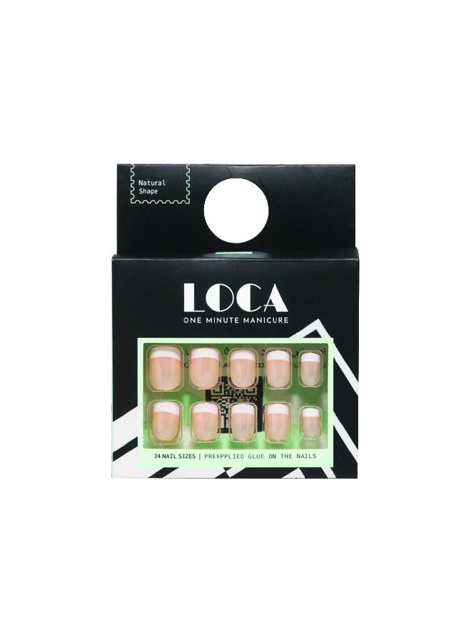loca أظافر جاهزة - لون فرنسي - شكل طبيعي - Image 1