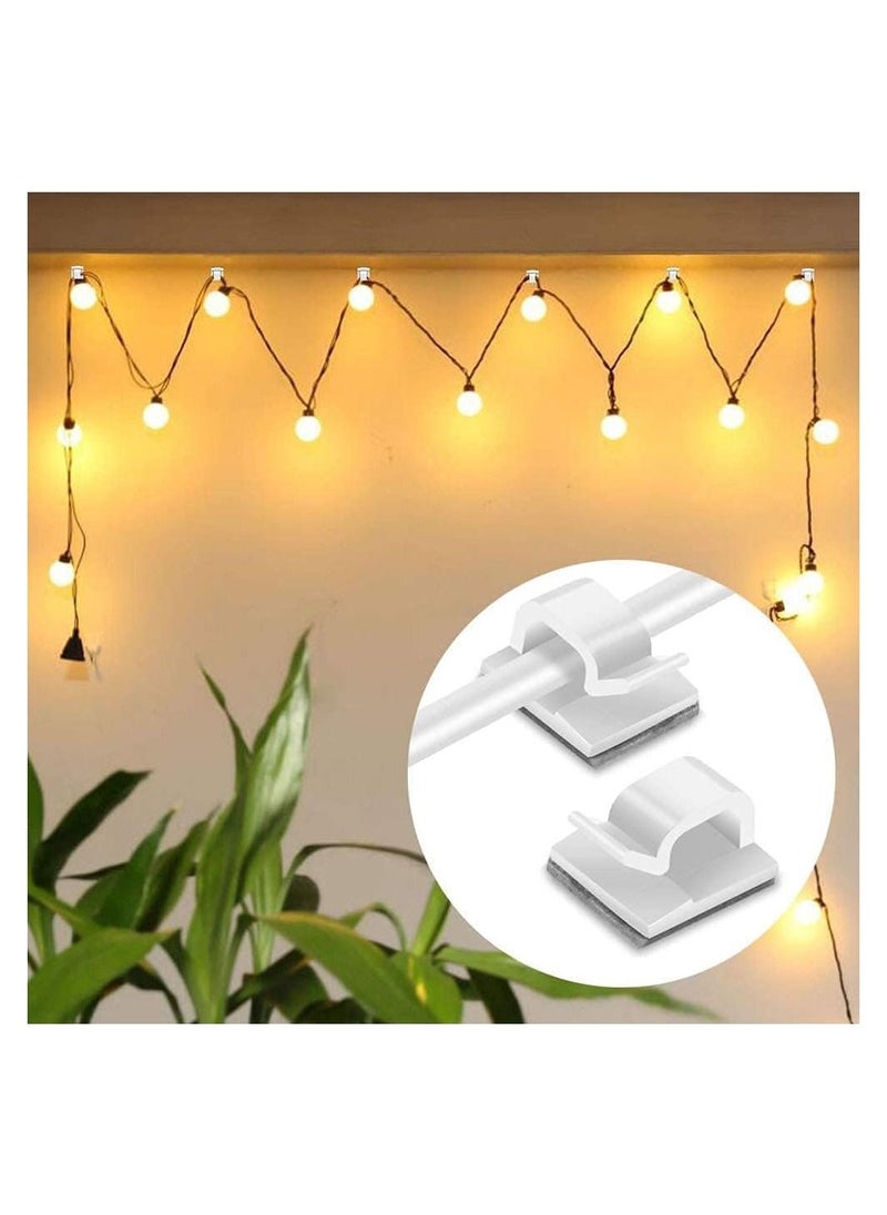 RATSAW - 110 Pcs Cable Clips Self Adhesive Cable Organizer Wire Management Clips for Desk Wall Workshop Home Office Outdoors Decorations White - Image 1