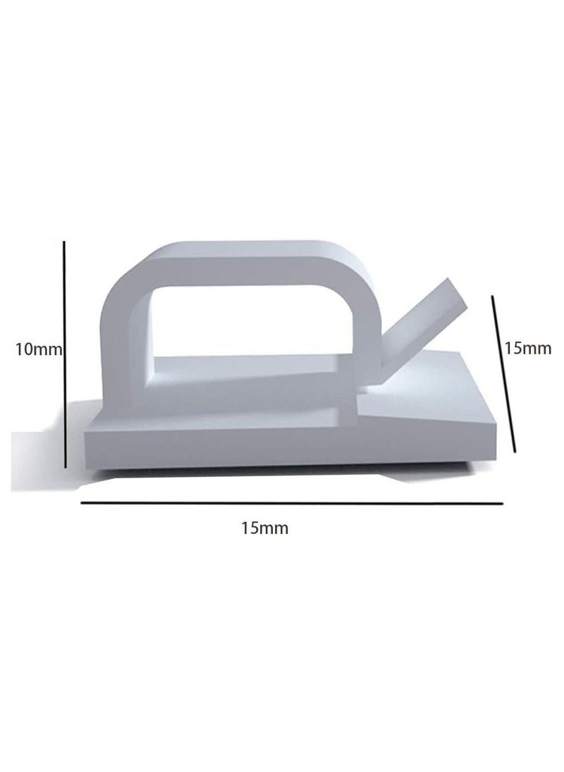 RATSAW - 110 Pcs Cable Clips Self Adhesive Cable Organizer Wire Management Clips for Desk Wall Workshop Home Office Outdoors Decorations White - Image 1