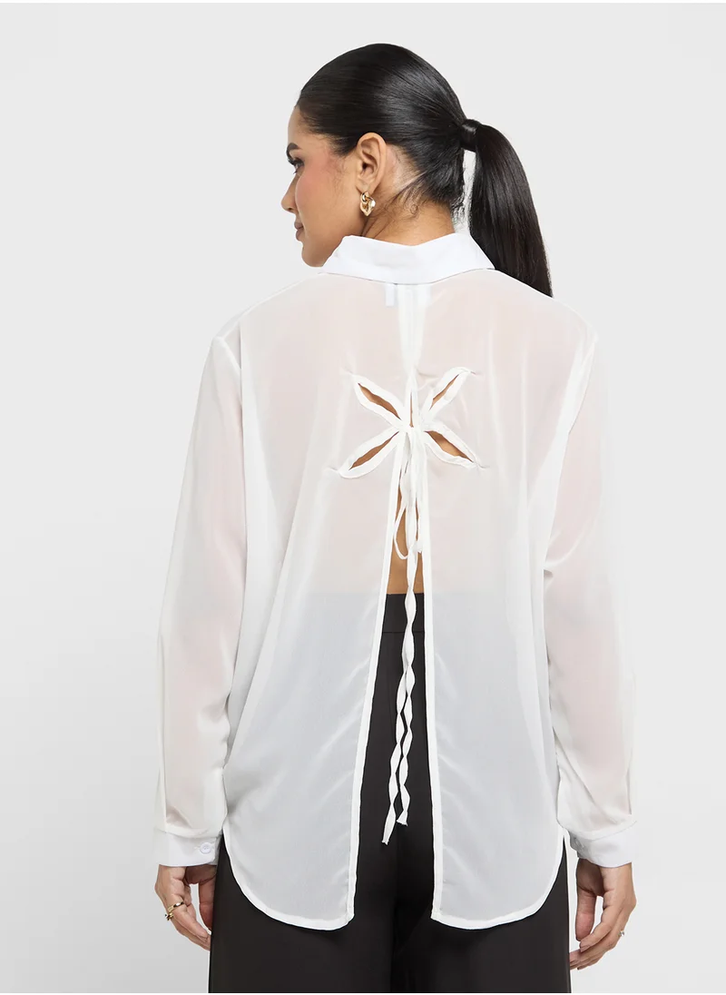 ELLA Back Detail Sheer Top