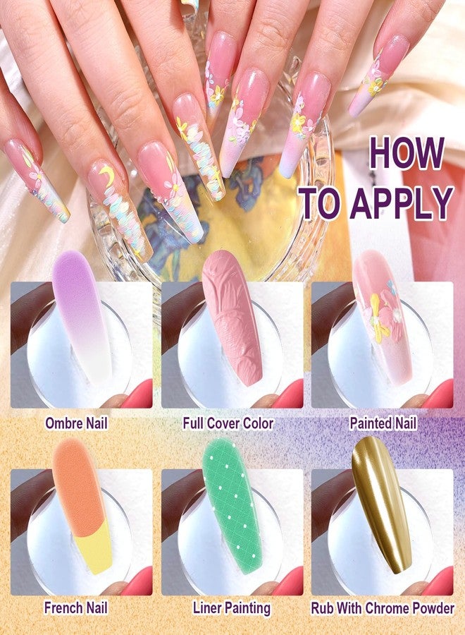 U-Shinein Gradient Painting Gel,9 Bright Spring Summer Colors Ombre 3D Sculpture Gel Painting Effect for Pigment Pat French Manicure Soak of UV Home Salon Easter Eggs Set - Image 3
