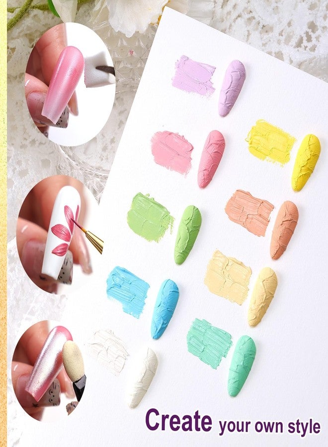 U-Shinein Gradient Painting Gel,9 Bright Spring Summer Colors Ombre 3D Sculpture Gel Painting Effect for Pigment Pat French Manicure Soak of UV Home Salon Easter Eggs Set - Image 4
