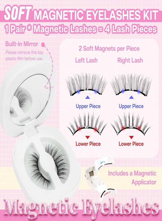 CALAILIS Magnetic Eyelashes with Applicator Soft Magnetic Lashes Natural Look Reusable Magnetic Eyelashes without Eyeliner No Glue Needed Soft Eyelashes Magnetic Lashes for All Day Comfort (RC02) - Image 2
