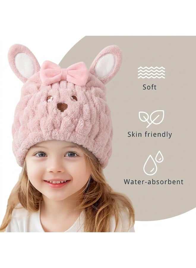 Microfiber Cat Hair Drying Cap Premium Soft Hair Towel Wrap Quick Dry Absorbent Hair Turban Multi Use Hair Wrap for Drying Styling and Night Care Lightweight Comfortable Anti Frizz Hair Cap for Kids and Girls All Hair Types - Image 5