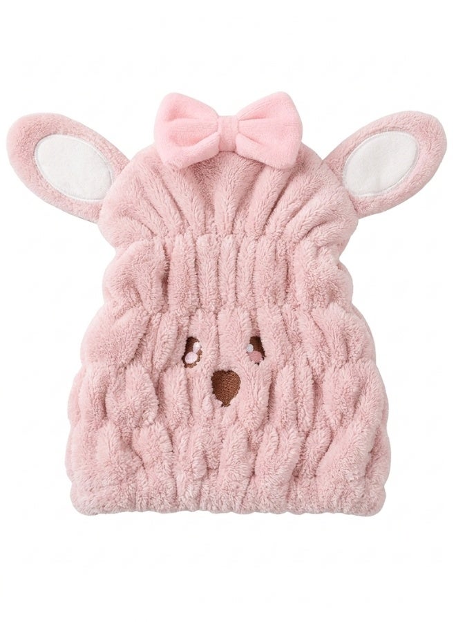 Microfiber Cat Hair Drying Cap Premium Soft Hair Towel Wrap Quick Dry Absorbent Hair Turban Multi Use Hair Wrap for Drying Styling and Night Care Lightweight Comfortable Anti Frizz Hair Cap for Kids and Girls All Hair Types - Image 2