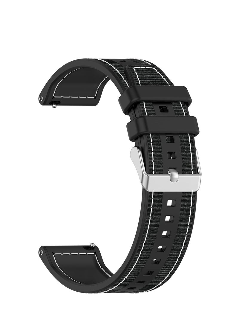 Compatible with Huawei Watch GT4 46mm Replacement Wrist Band 22mm Replacement Nylon Braided Silicone Composite Watch Strap Compatible with Huawei Watch GT4/ GT3/ GT3 Pro (Black) - Image 5