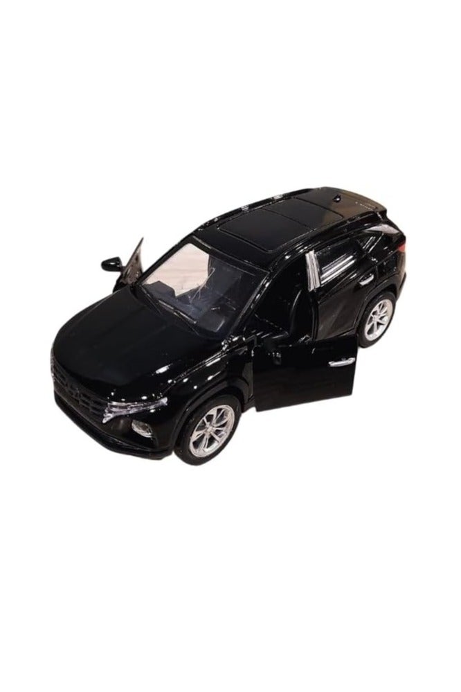 Tucson SUV Die cast 1:36 Scale Model With Lights and Sound – Alloy Children’s Sports Model Car Die-Cast Metal Toy Hyundaaii Car – Front Doors Open Black T.O.Y.S - Image 1