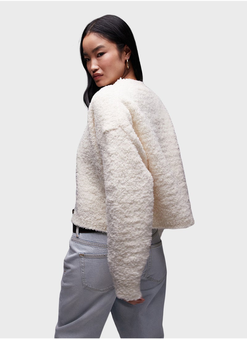 TOPSHOP Topshop knitted v-neck boucle cardigan  - Image 2