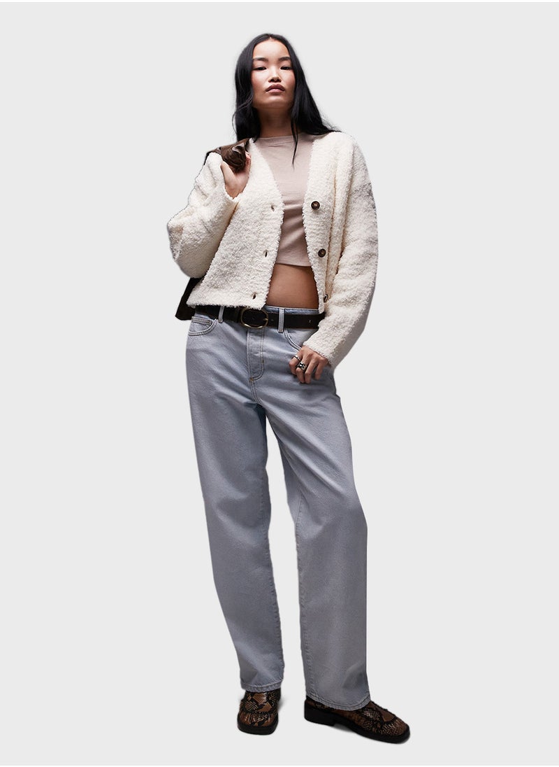 TOPSHOP Topshop knitted v-neck boucle cardigan  - Image 4
