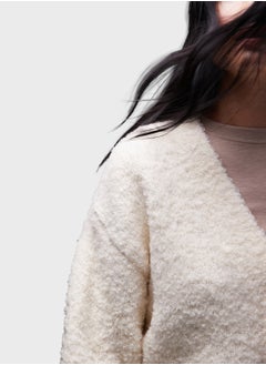 TOPSHOP Topshop knitted v-neck boucle cardigan  - Image 3