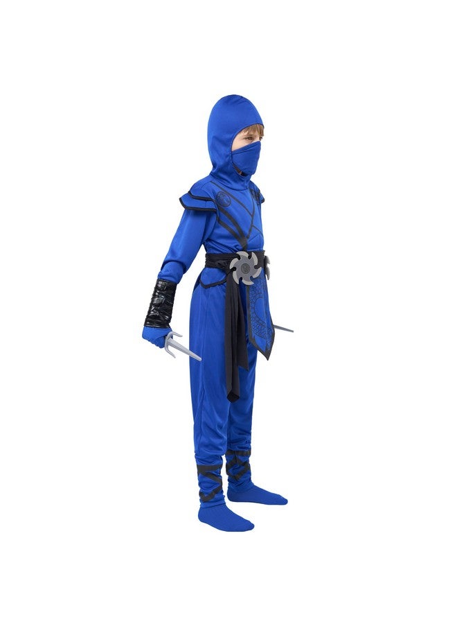 Spooktacular Creations Spooktacular Creations Halloween Ninja Costume Kids, Blue Black Ninja Dragon Jumpsuit Set, Boys Halloween Costume for DressUp and RolePlay Party (Medium, 8-10 yrs) - Image 5