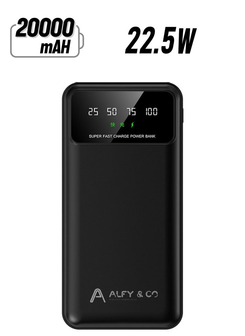 20000 mAh Power Bank Portable Charger USB Type C Battery Pack 22.5W Fast Charging Compatible with iPhone 16 15 14 13 Pro Max Samsung Galaxy Z Fold 6 S24 S23 S22 S21 Ultra Apple Watch Airpods iPad Black - pzsku/Z3857542E6DA11826978FZ/45/_/1740034363/d800c78e-dc61-45b7-af5e-5028fac29901